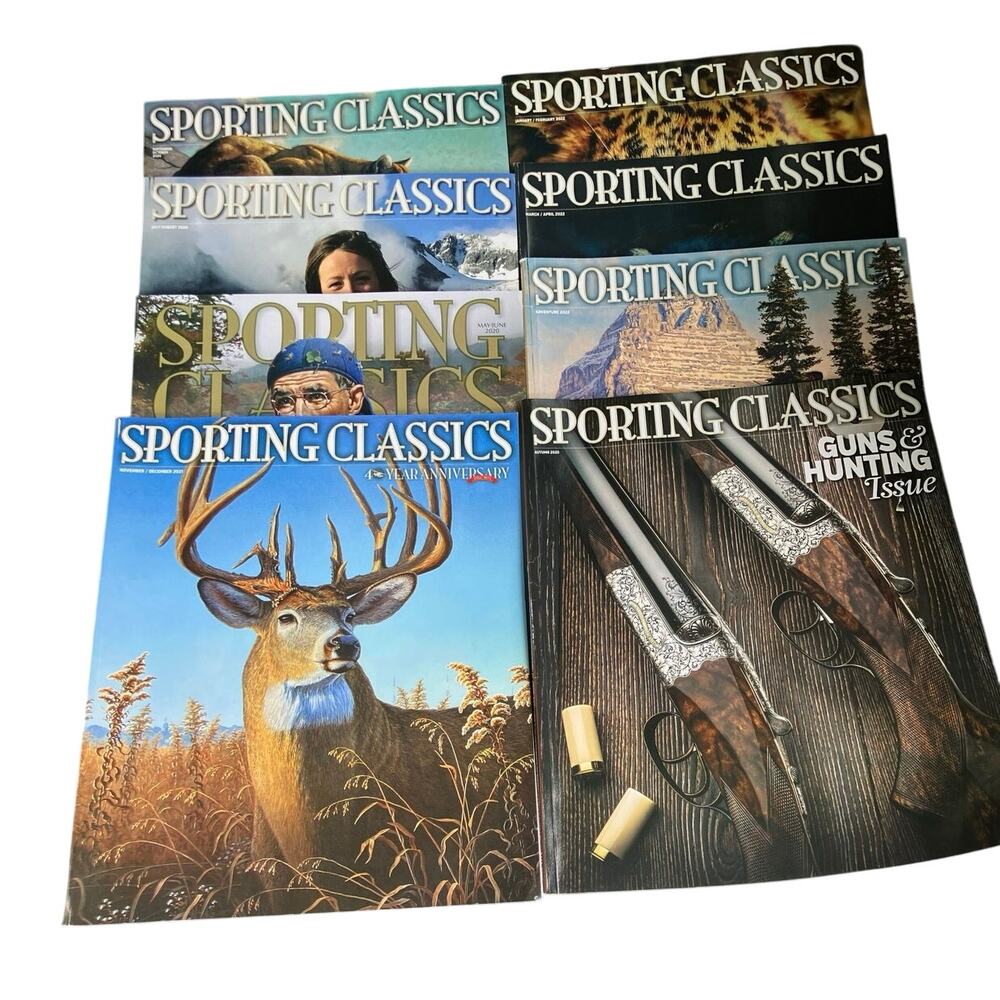 Sporting Classics Lot of 8 Magazines 2020-2022 Hunting Wildlife Outdoors